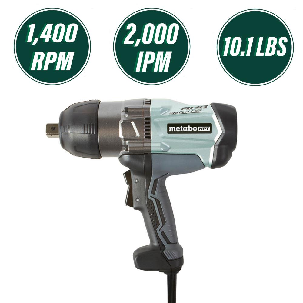 Metabo HPT 3/4 Inch Square Drive AC Brushless Impact Wrench | WR22SE - Flockneti