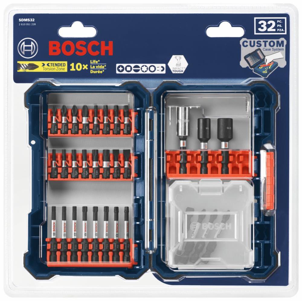 Bosch 32 pc. Impact Tough Screwdriving Custom Case System Set - Flockneti