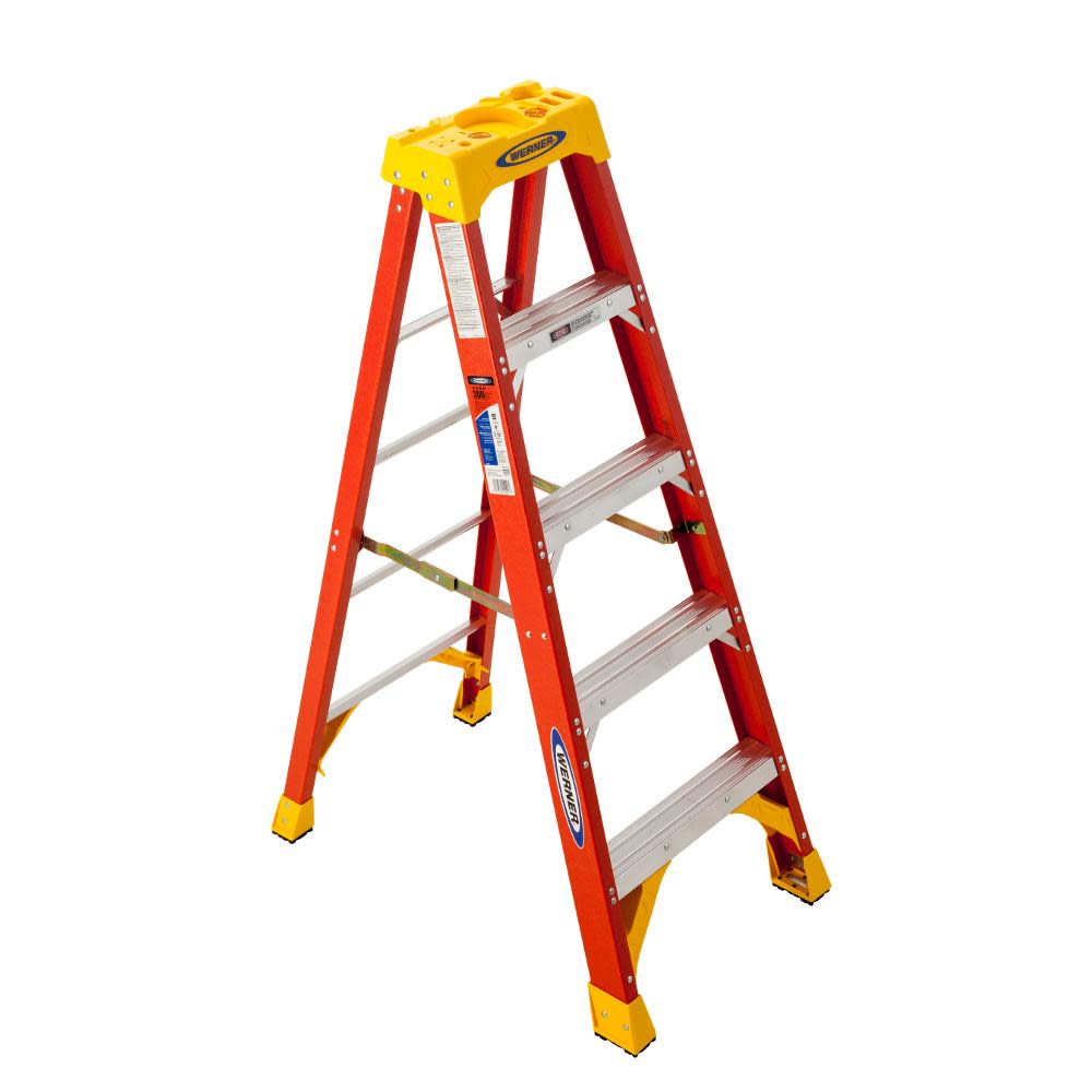 Werner 5-ft Fiberglass Type 1A – 300 lbs. Capacity Step Ladder - Flockneti
