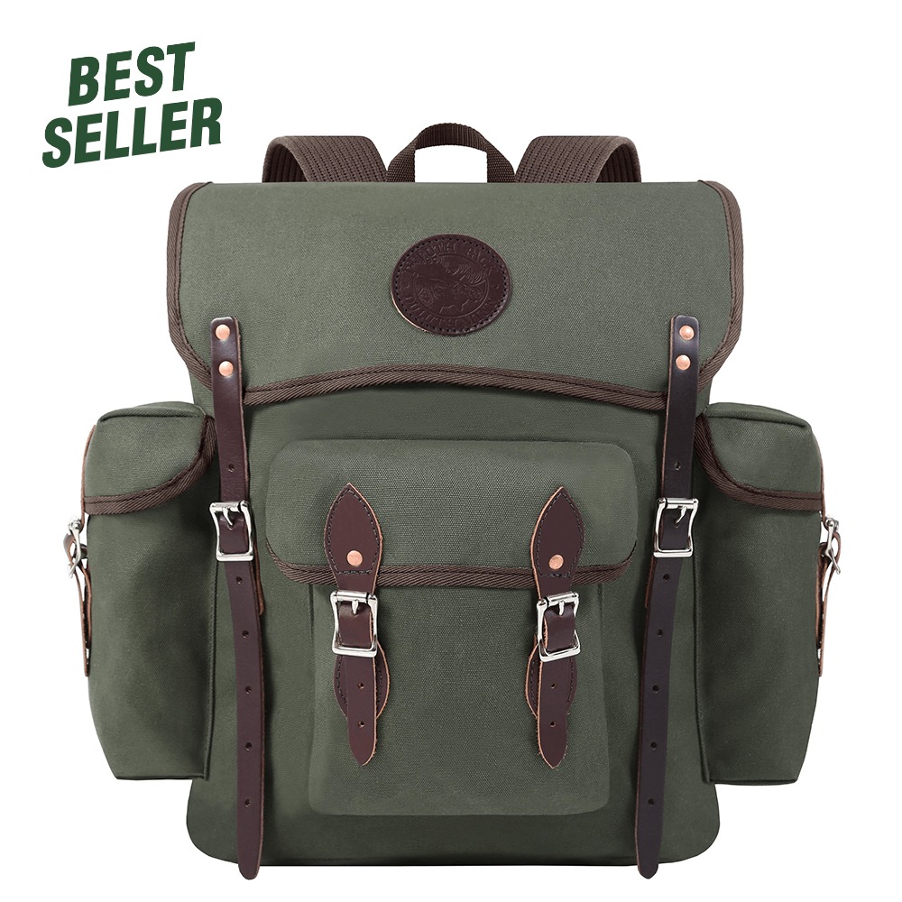 Duluth Pack 24 Liter Capacity Olive Drab Canvas Wanderer Backpack - Flockneti