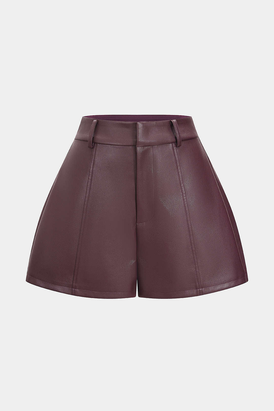 Faux Leather High Waist Wide Leg Shorts - Flockneti