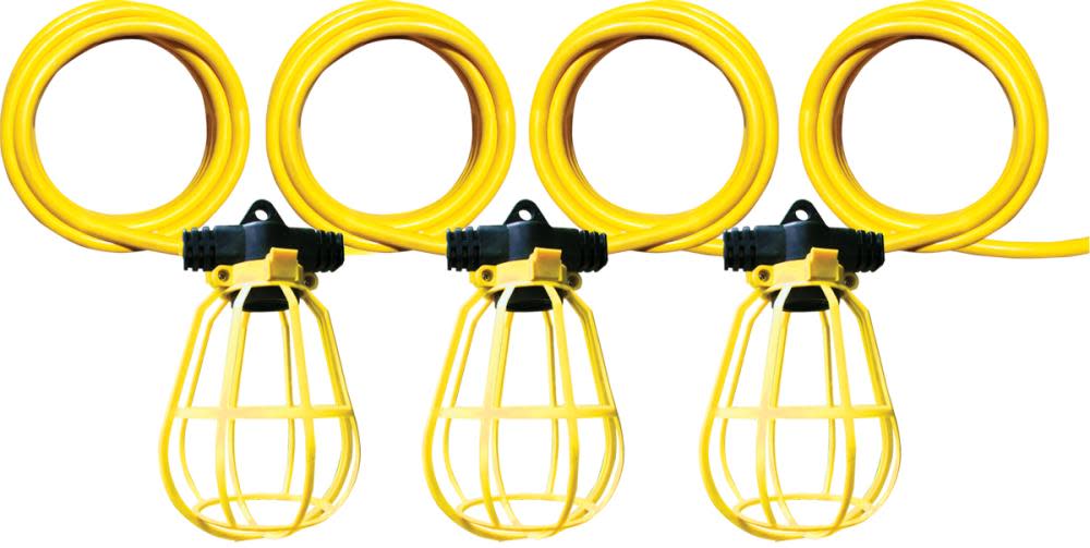 Voltec 50ft 14/3 SJTW U-Ground Plastic Cage Light String - Flockneti