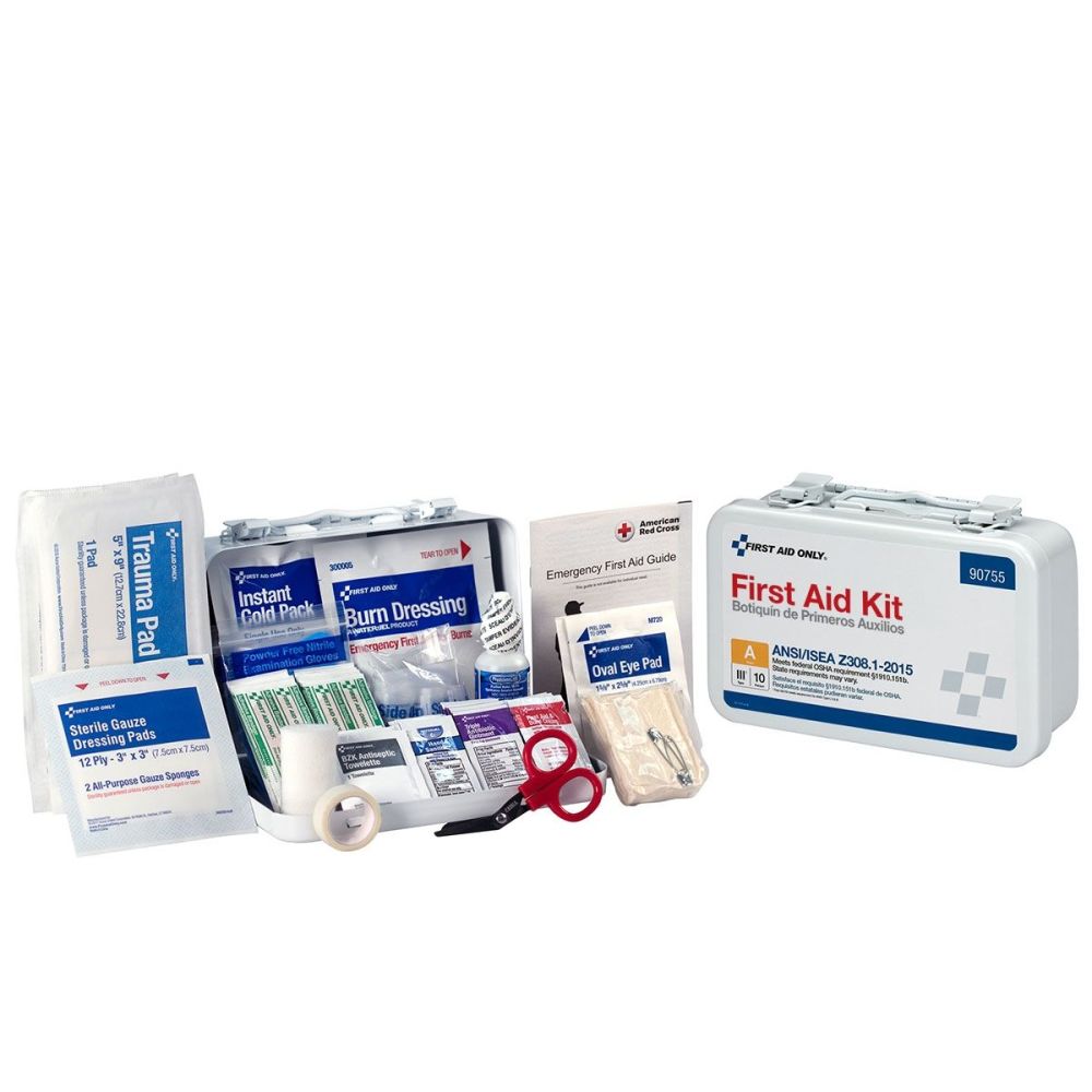 First Aid Only First Aid Kit 10 Person Bulk Metal Case ANSI A - Flockneti