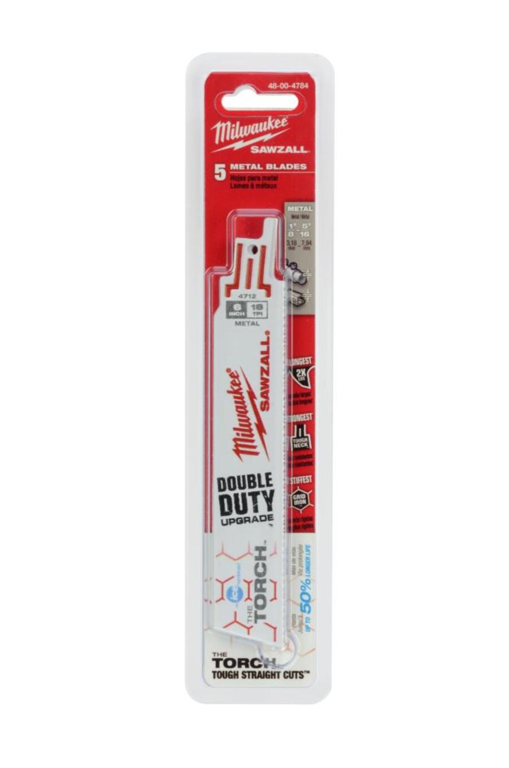 Milwaukee 6 in. 18 TPI THE TORCH Ice Hardened SAWZALL Blades 5PK - Flockneti