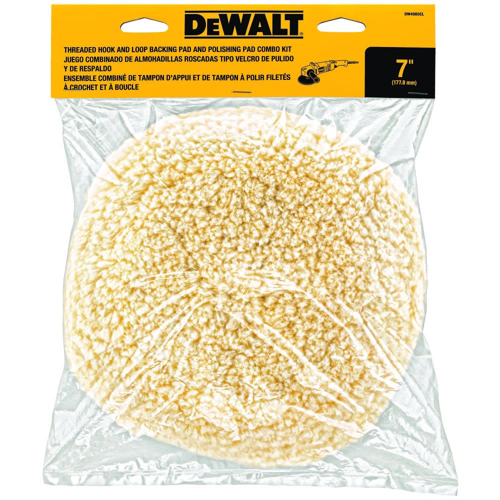 DEWALT 7-in Wool Buffing Pad and Backing Pad Combo Kit - Flockneti