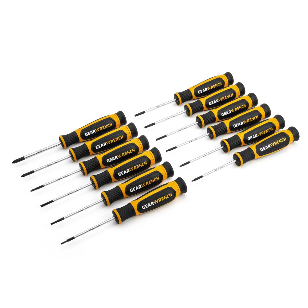 GEARWRENCH 12 Pc Phillips/Slotted/Torx Mini Dual Material Screwdriver Set - Flockneti