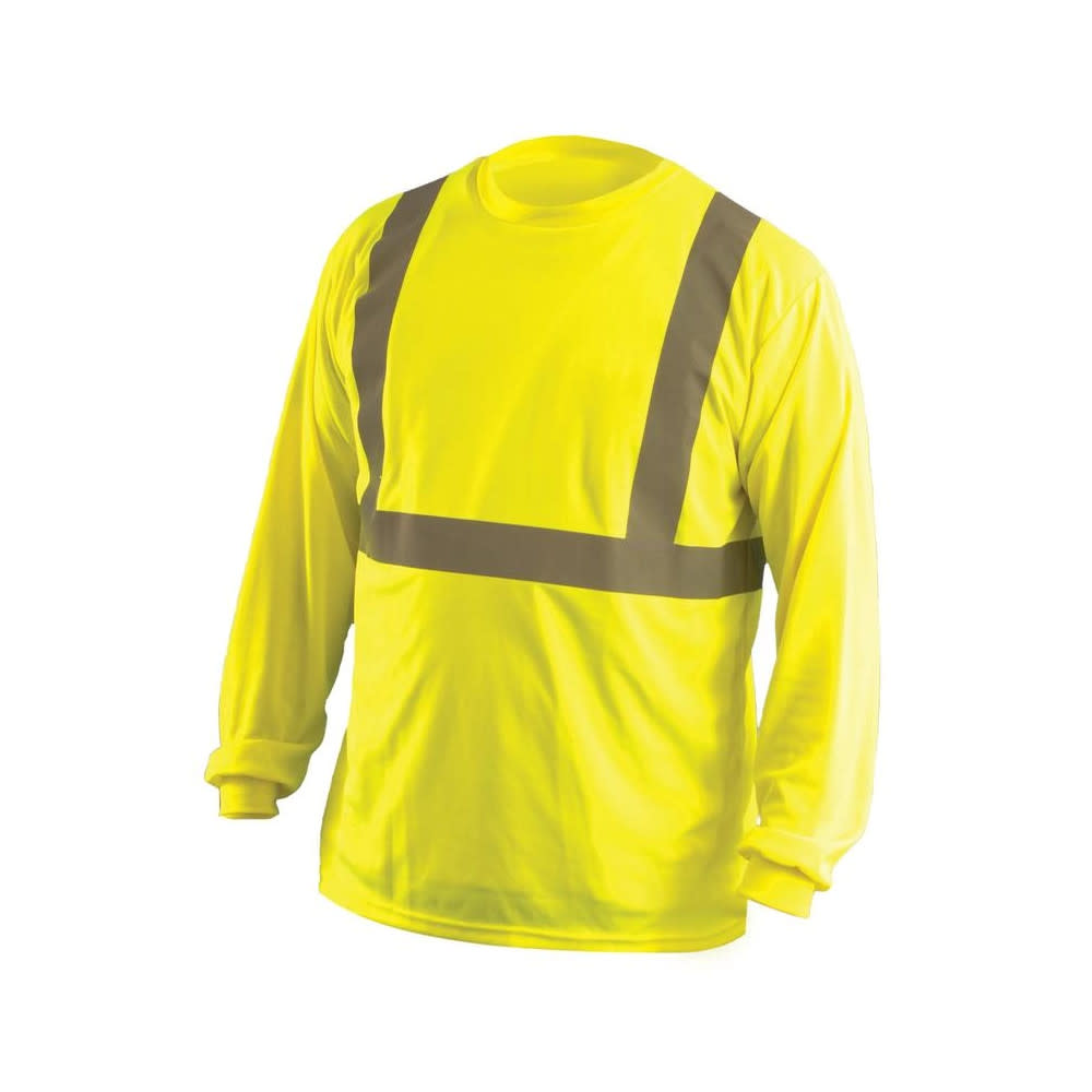 Occunomix Hi-Vis Yellow Class 2 Classic Wicking Birdseye T-Shirt Long Sleeve 2X - Flockneti