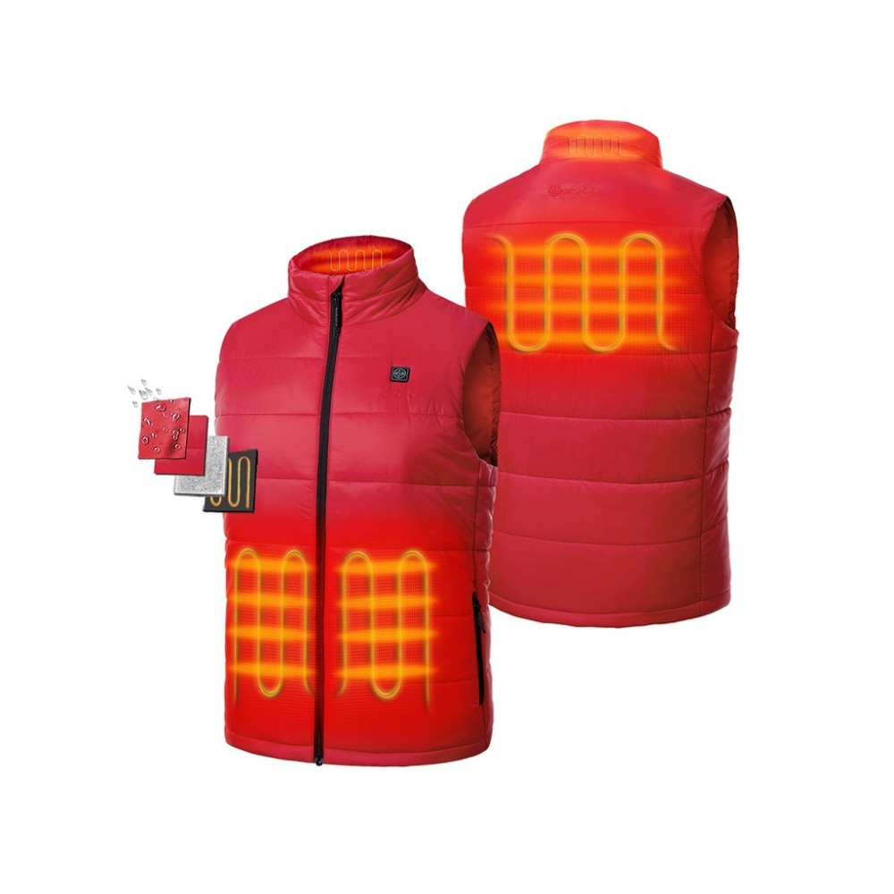 ORORO Mens Red Classic Heated Vest Kit 2X - Flockneti