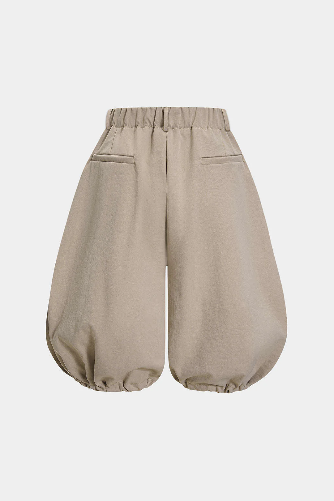 Solid Ruched Lantern Shorts - Flockneti