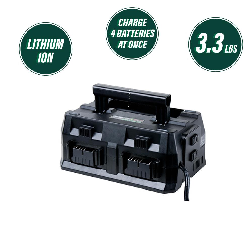 Metabo HPT 4-Port 36V/18V Lithium Ion Battery Charger - Flockneti