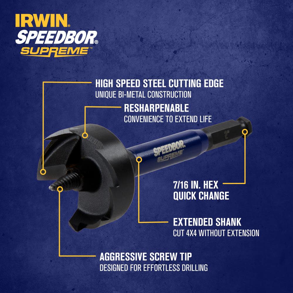 Irwin SPEEDBOR SUPREME SP Self Feed Bit 2″ - Flockneti