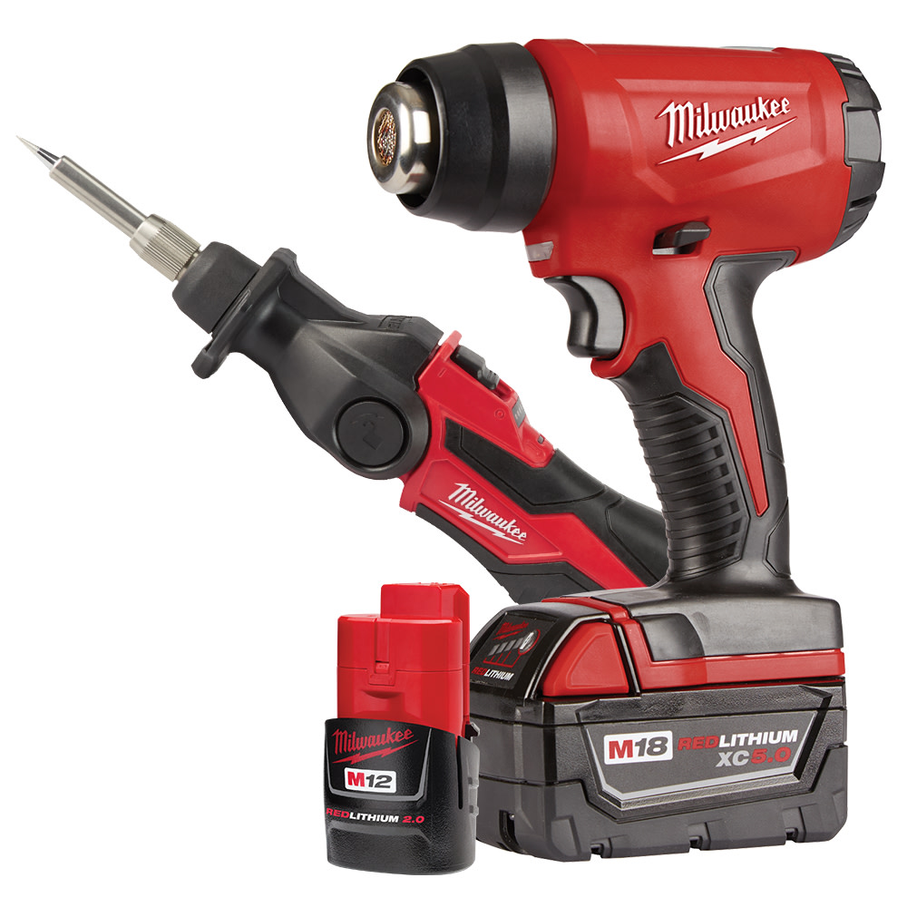Milwaukee M18 Compact Heat Gun and M12 Soldering Iron (Kit) - Flockneti
