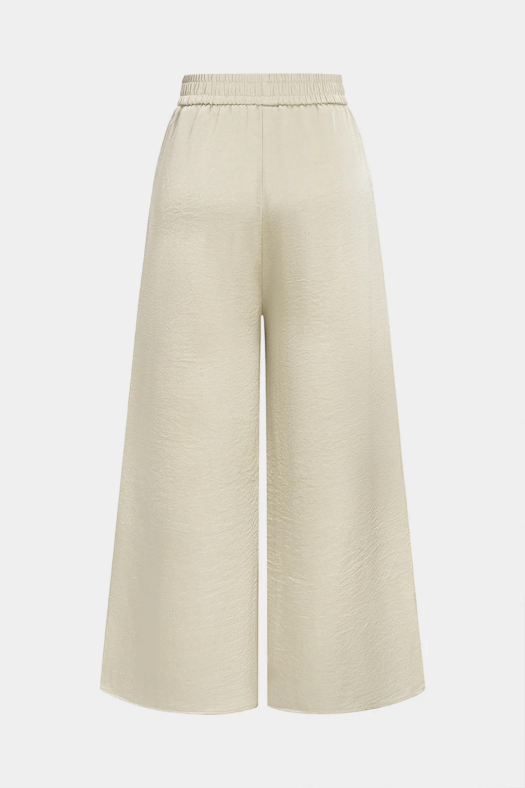 Satin High Waist Wide Leg Trousers - Flockneti
