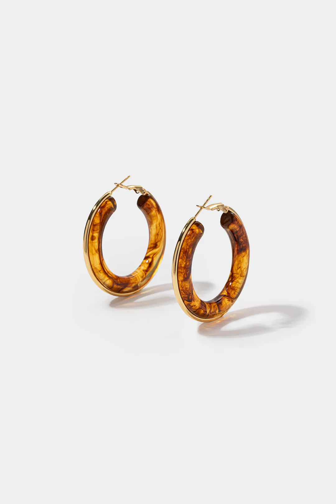 Resin Round Shape Earrings - Flockneti