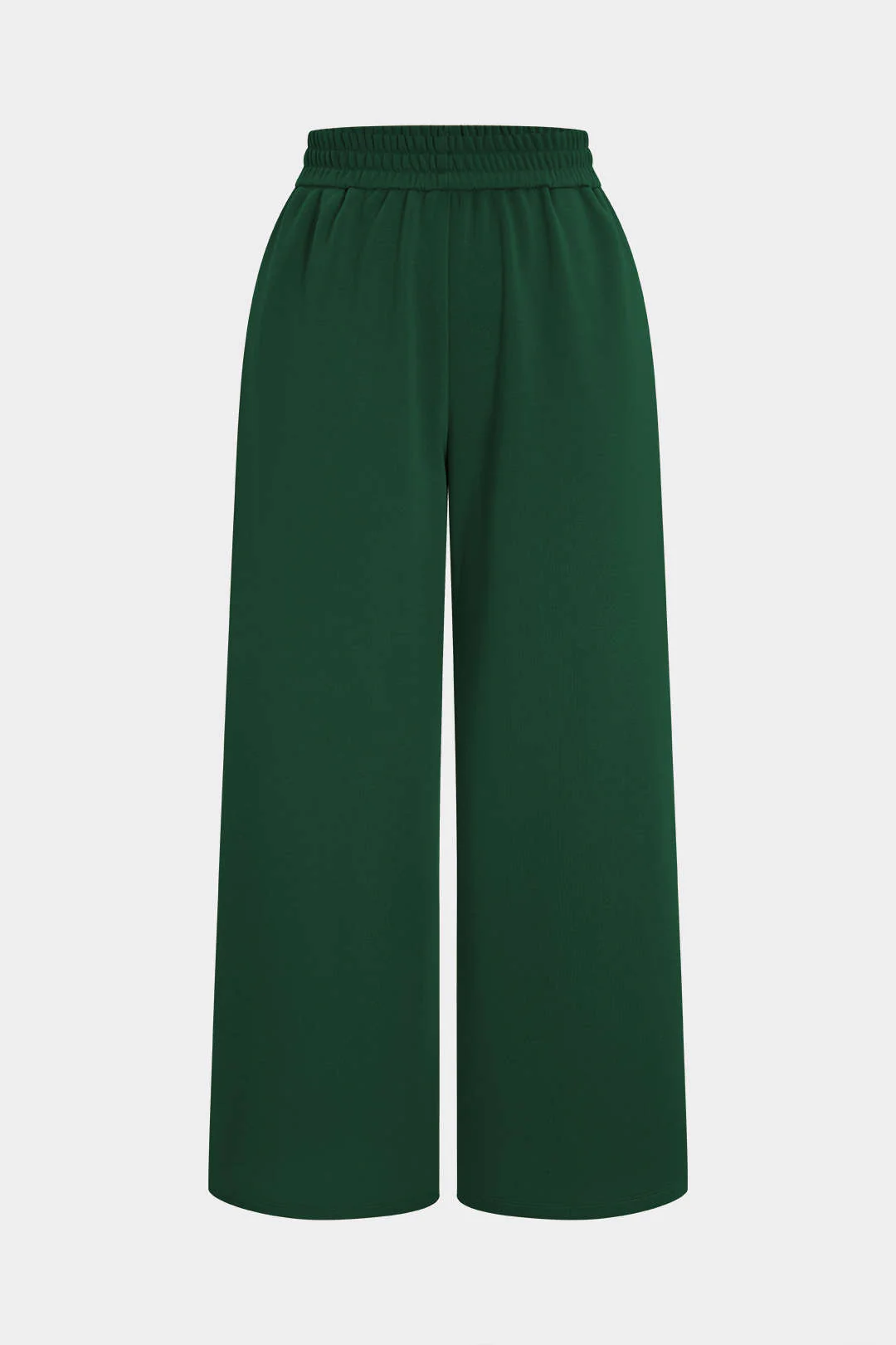 Plus Size Shirred Waistband Pleated Trousers - Flockneti