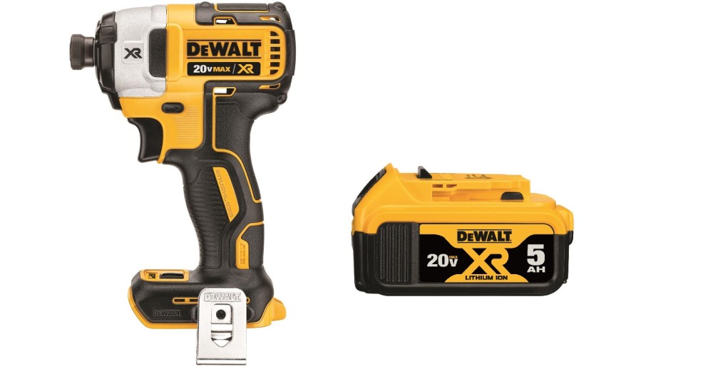 DEWALT 20V MAX XR 1/4″ Impact Driver with 20V XR 5Ah Battery Bundle - Flockneti