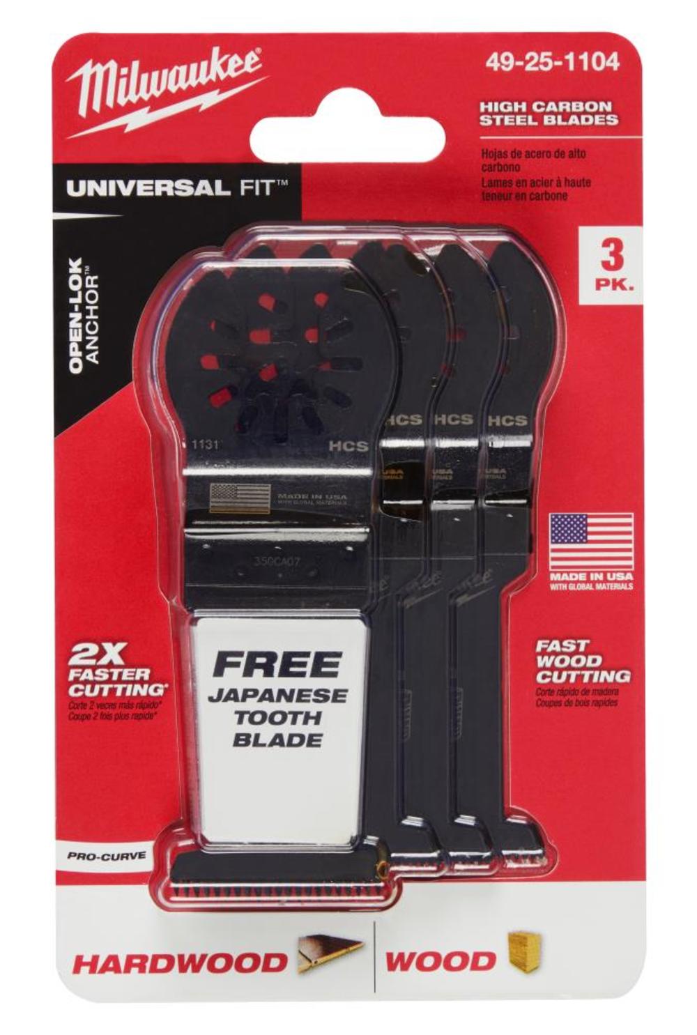 Milwaukee OPEN-LOK HCS Wood Blades 3PK + 1 Free Blade 1 3/8″ - Flockneti