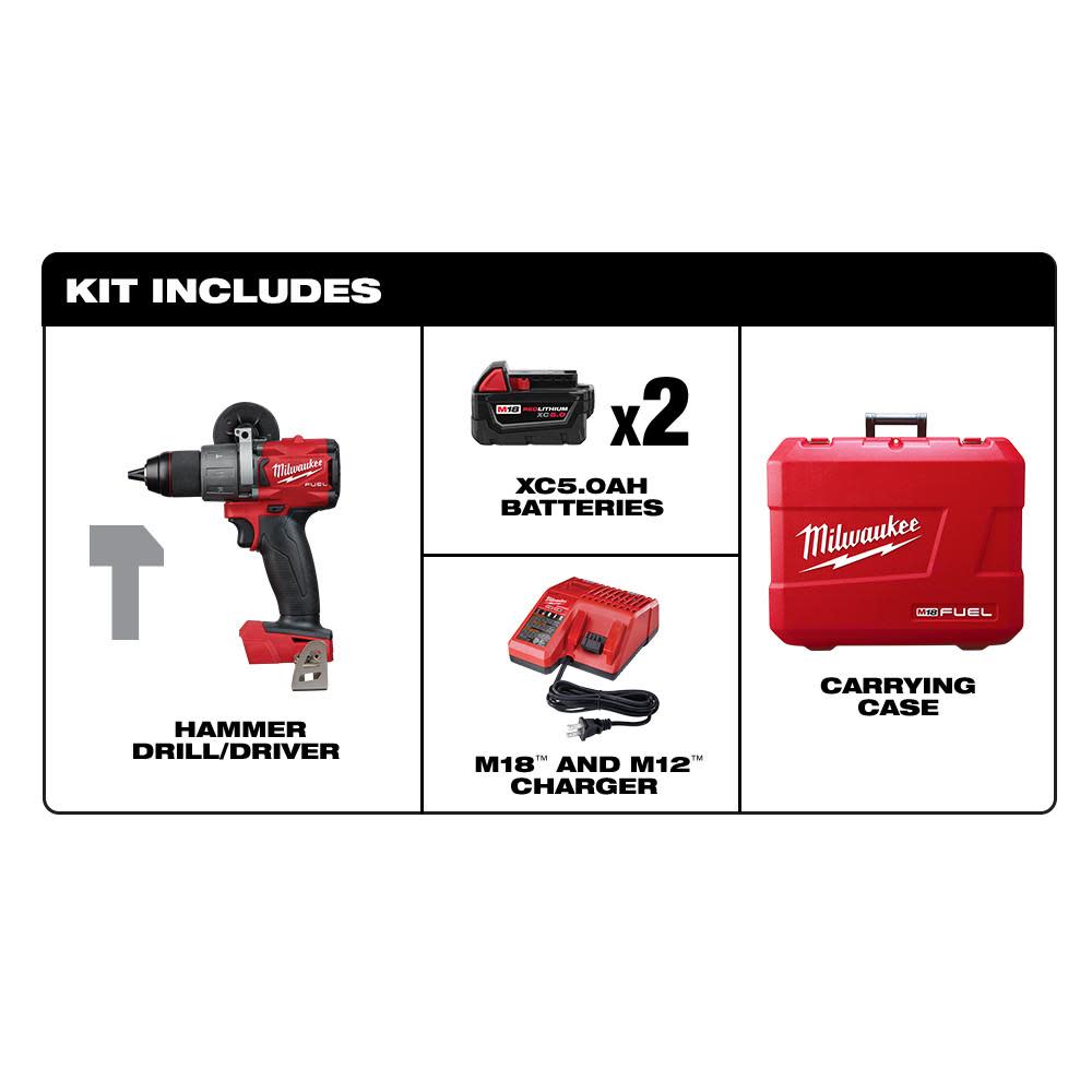 Milwaukee M18 FUEL 1/2″ Hammer Drill Kit - Flockneti