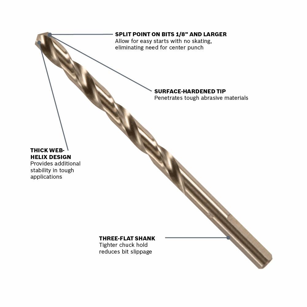 Bosch 1/2 In. X 6 In. Cobalt M42 Drill Bit - Flockneti