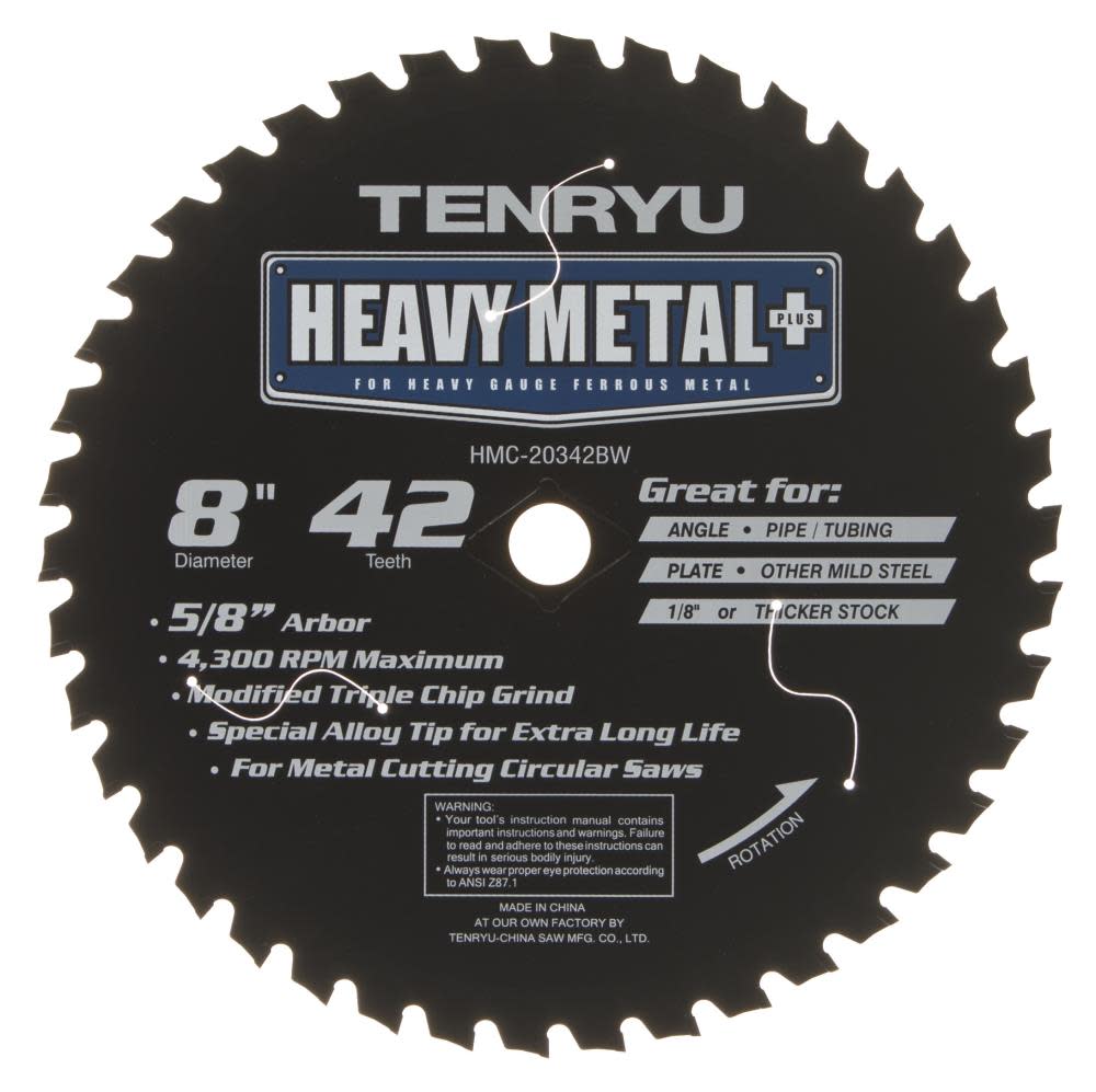 Tenryu 8In x 42T MTCG Heavy Metal Saw Blade - Flockneti