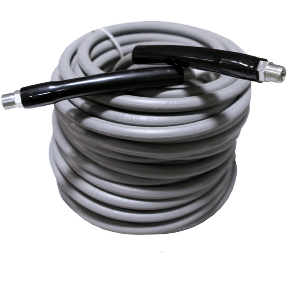 Aaladin Cleaning Systems Grey Non-Marking Power Washer Hose 3/8″ X 100′ 4000 PSI 3/8″ SLD/SWL. - Flockneti