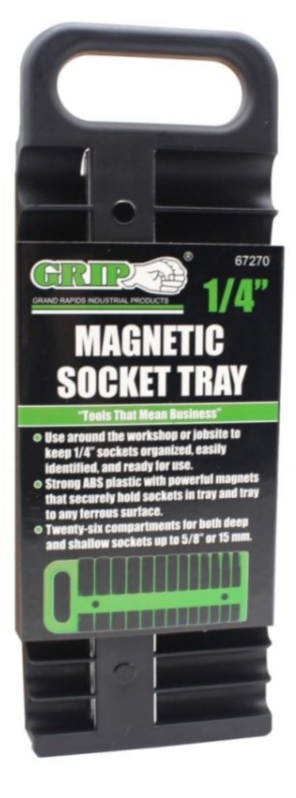 Grip On Tools 1/4″ Magnetic Socket Tray - Flockneti