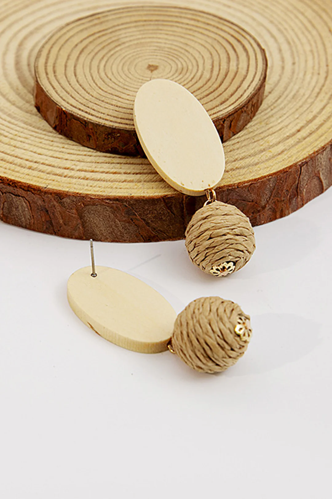 Wood Geometric Hollow Earrings - Flockneti