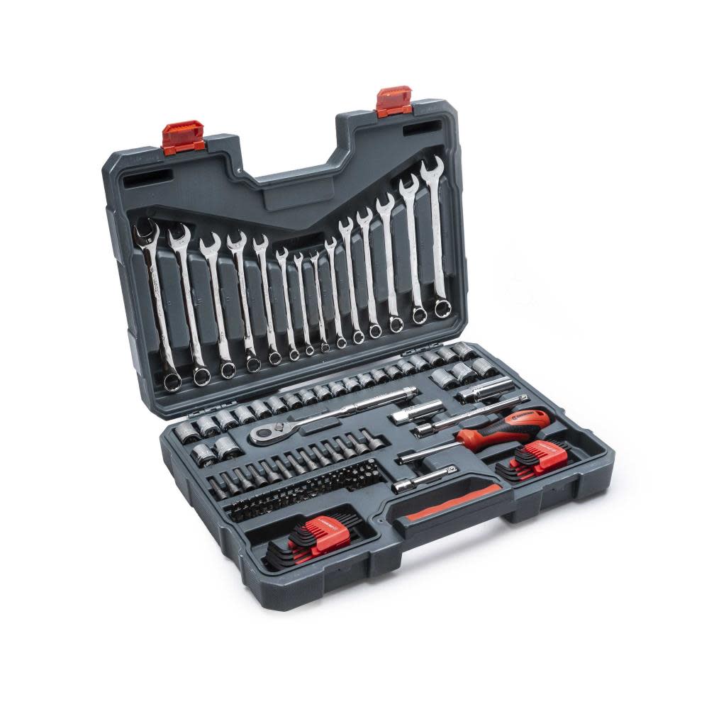 Crescent 128 Pc 3/8″ Drive 12 Point Standard SAE/Metric Mechanics Tool Set - Flockneti