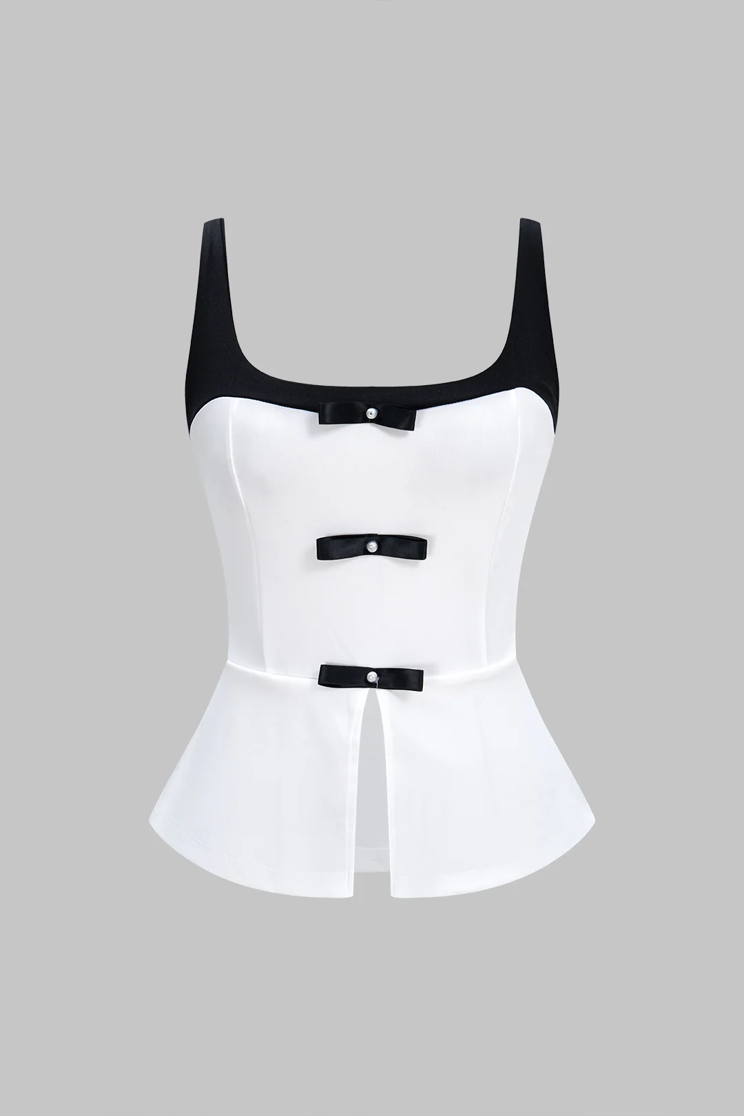 Color-Blocked U-Neck Sleeveless Cami Top - Flockneti