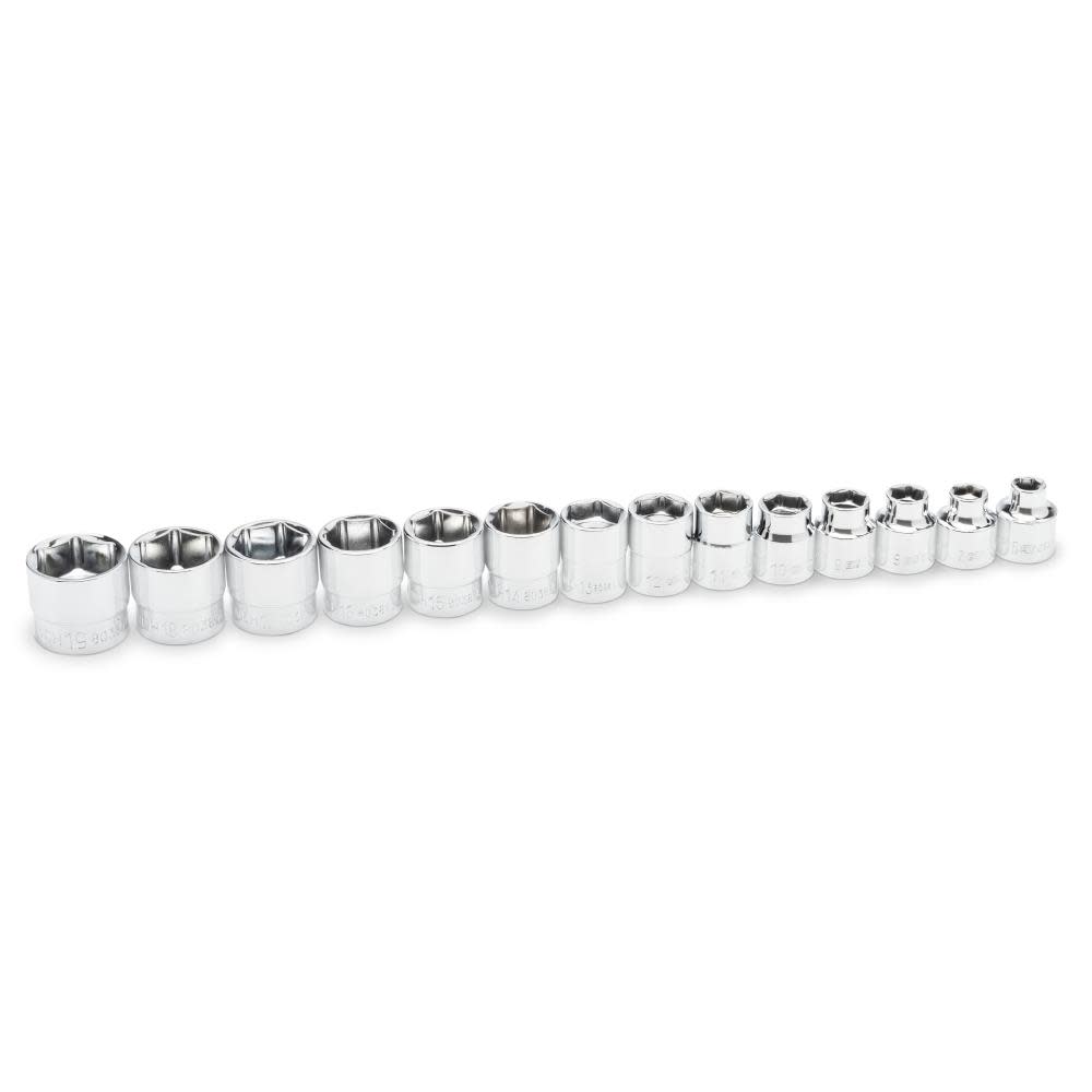 GEARWRENCH 3/8″ Drive 6 Point Stubby Socket Set Metric 14pc - Flockneti
