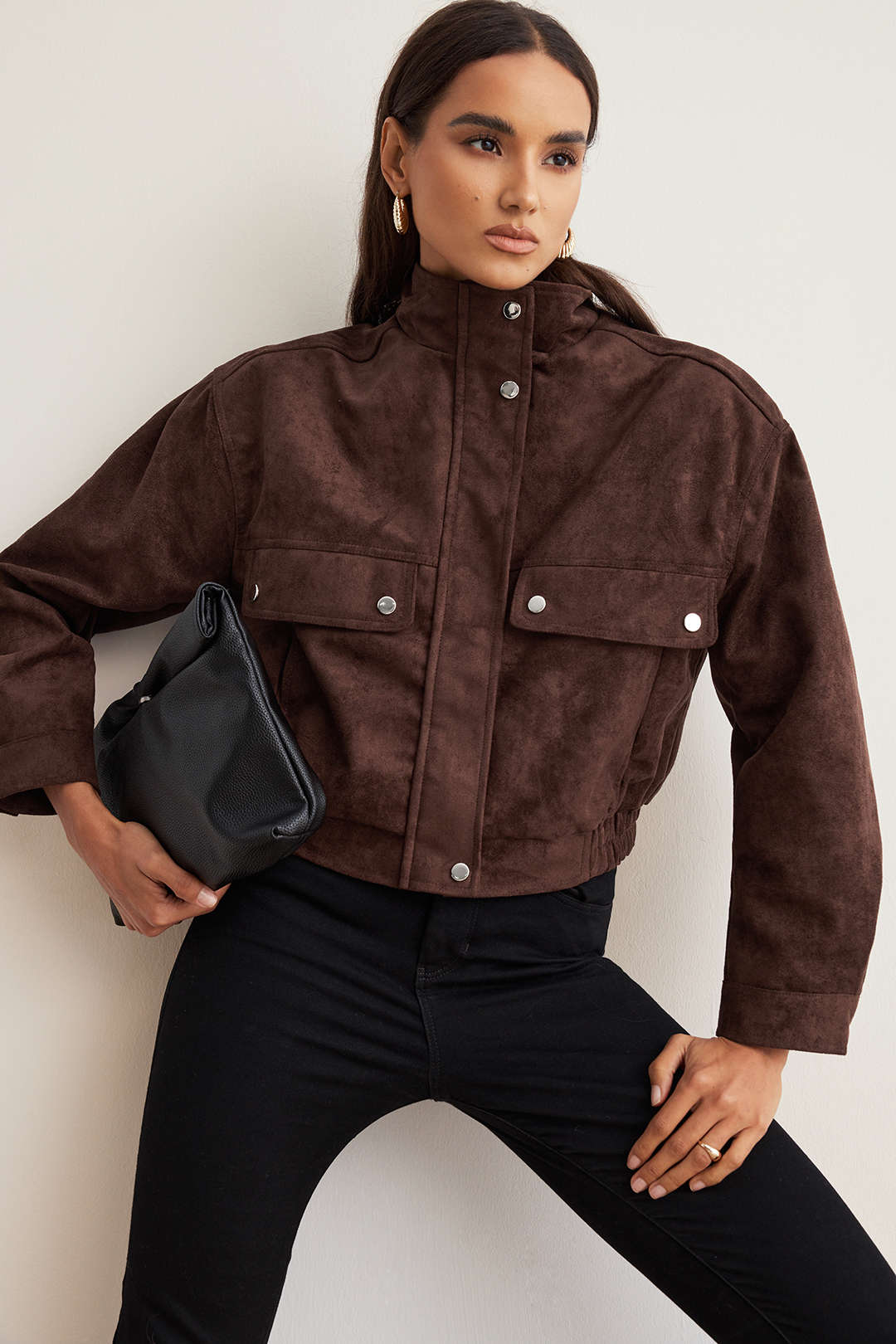 Suede Zipper Pocket Jacket - Flockneti