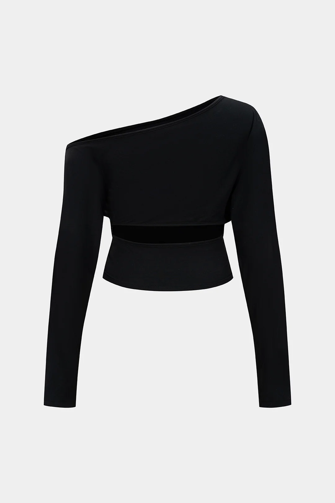 Plus Size One Shoulder Long-Sleeve Top - Flockneti
