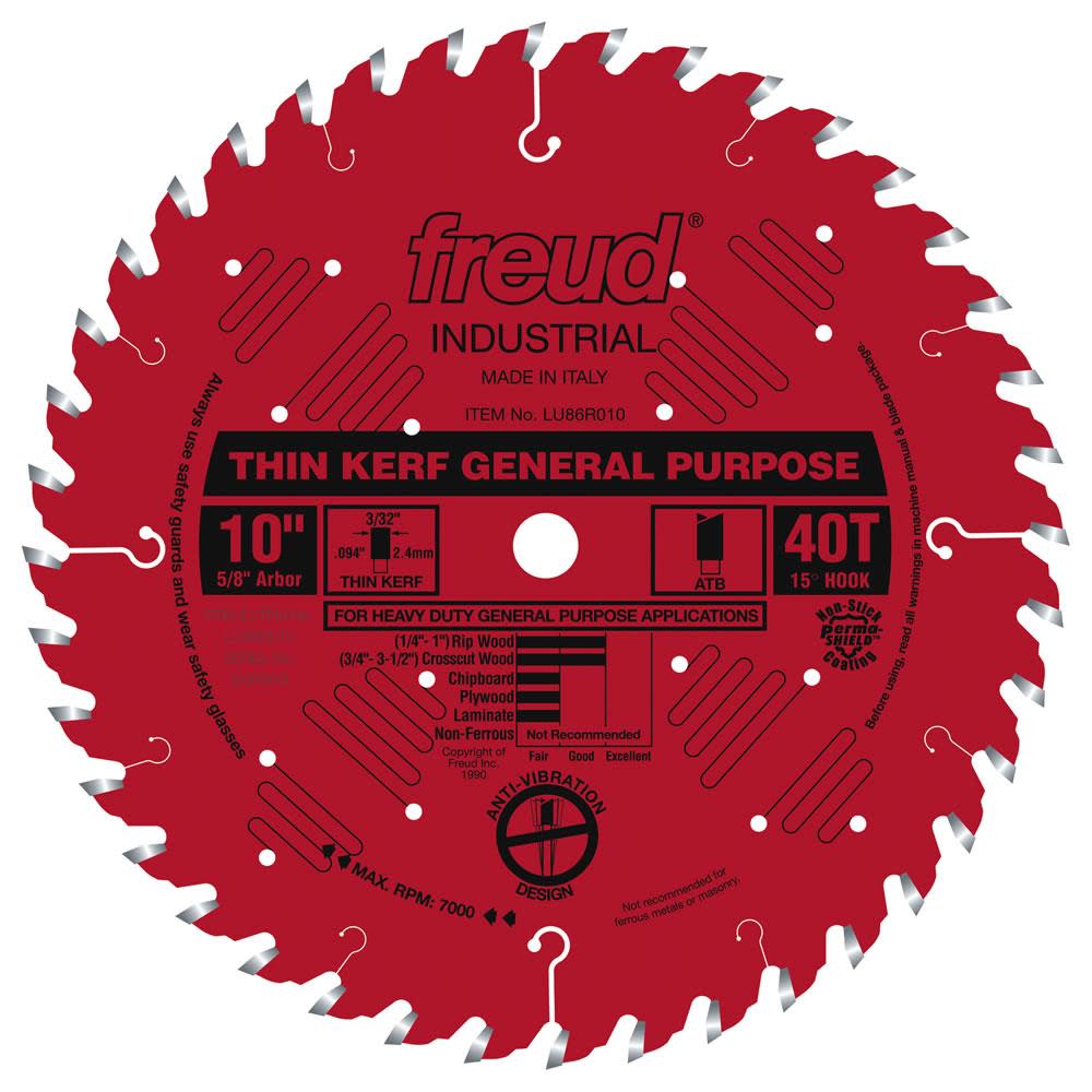 Freud 10″ Thin Kerf General Purpose Blade with Perma-SHIELD Coating - Flockneti