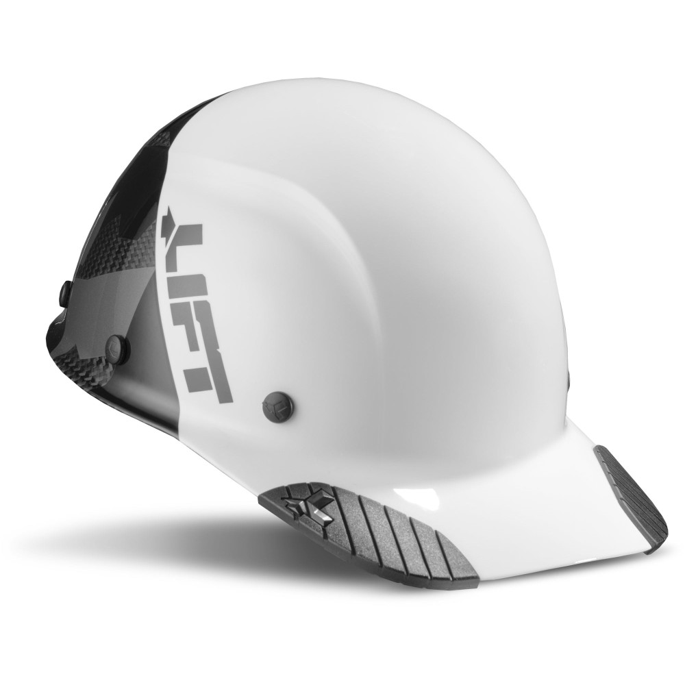 Lift Safety Hard Hat DAX FIFTY50 White/Black Camo CarbonFiber Cap - Flockneti