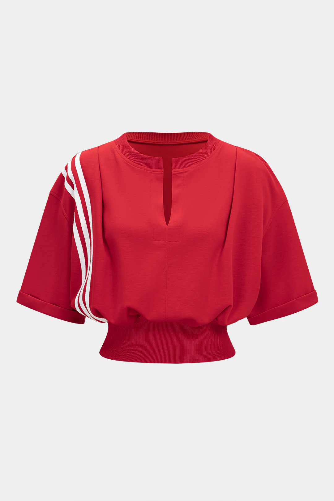 Contrast Stripes V-Neck Top - Flockneti