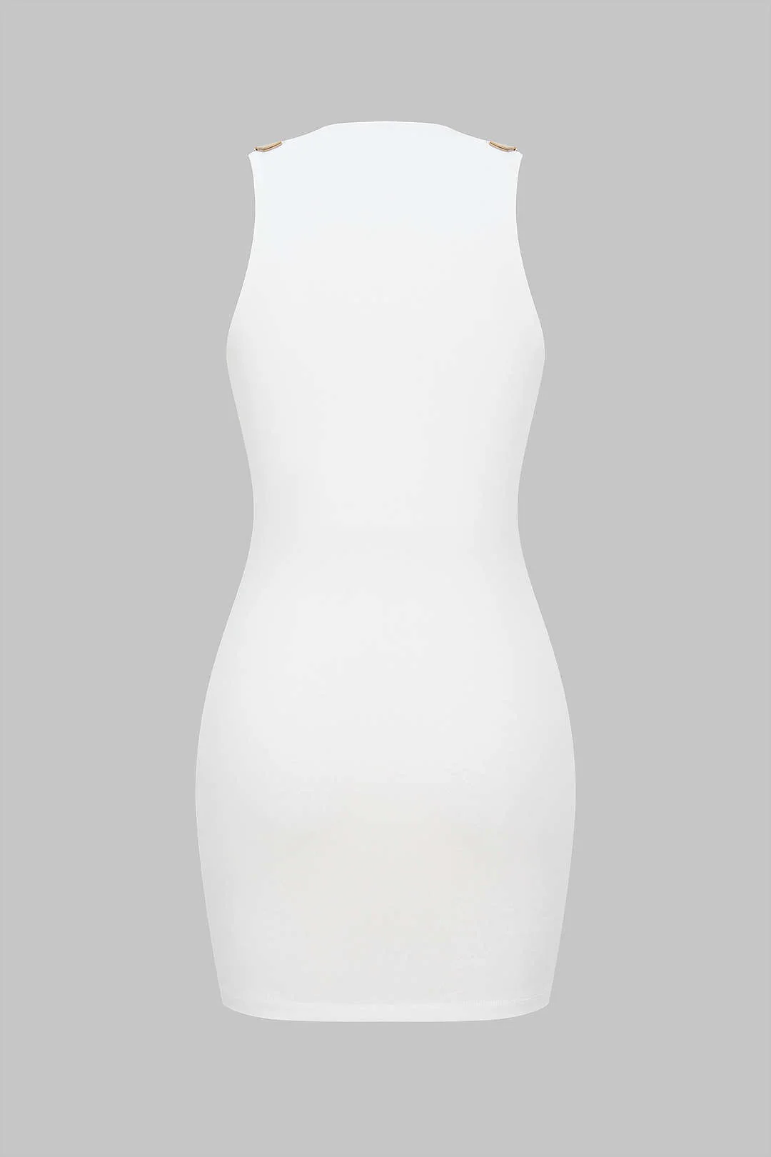 Metallic Zipper Sleeveless Mini Dress - Flockneti