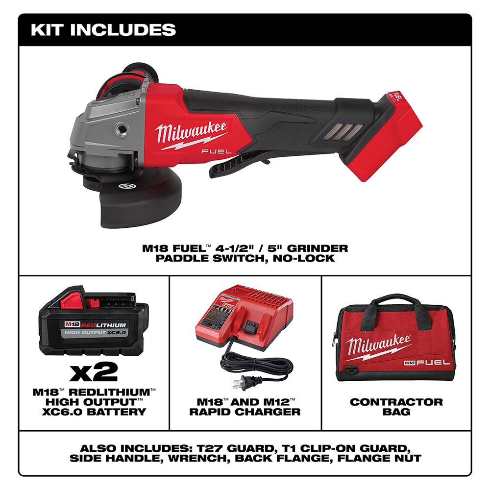 Milwaukee M18 FUEL 4-1/2″ / 5″ Grinder Paddle Switch No-Lock Kit - Flockneti