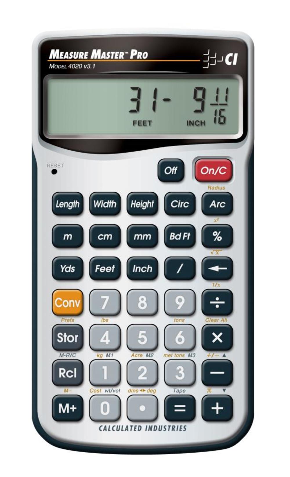 Calculated Industries Measure Master Pro Feet-Inch-Fraction and Metric Calculator - Flockneti
