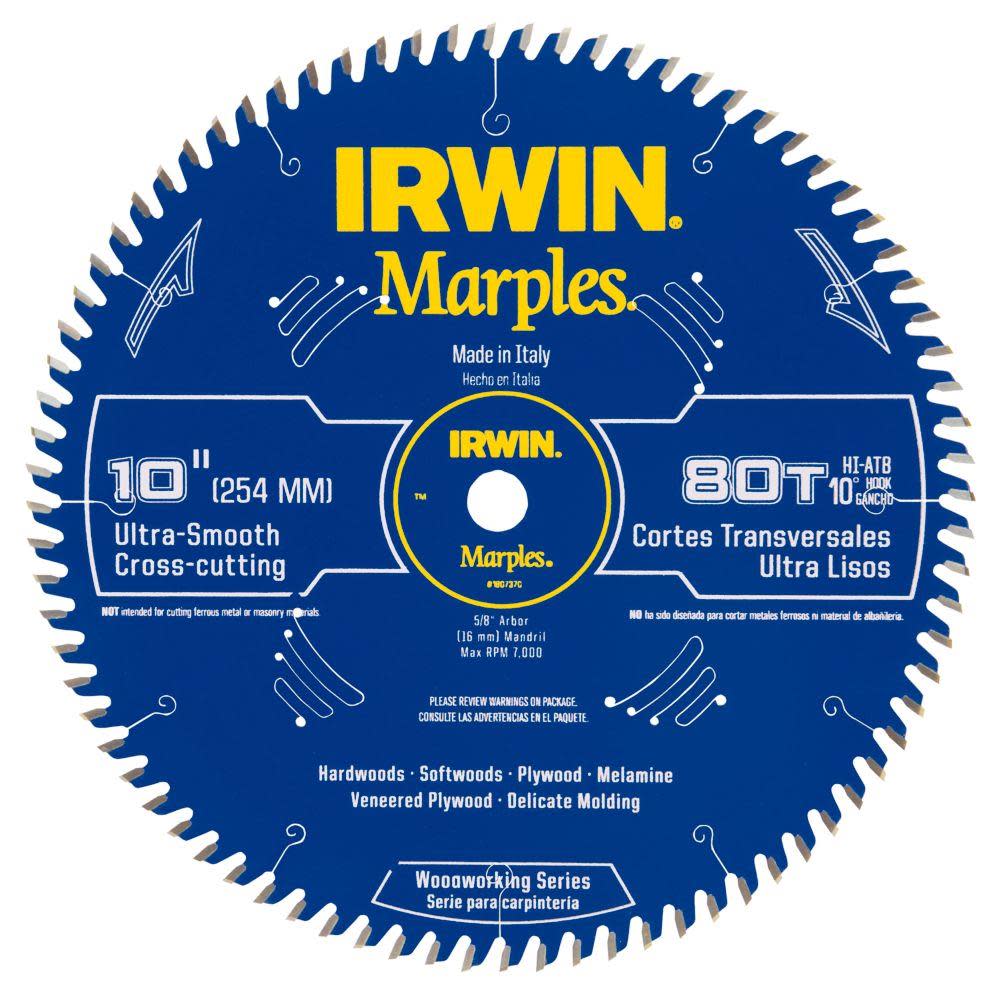 Irwin Marples 10In 80T Handi ATB Saw Blade - Flockneti