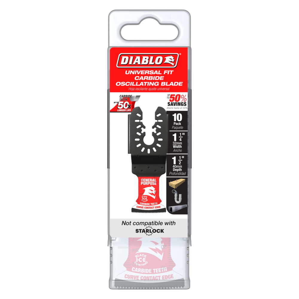 Diablo Tools 1 1/4″ Universal Fit Carbide Oscillating Blade for General Purpose Cuts 10pk - Flockneti