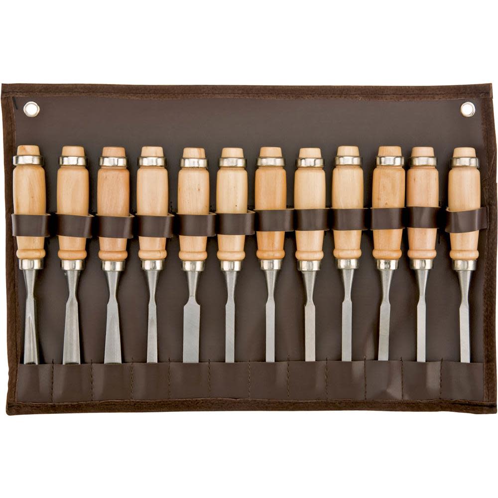 Steelex Beech Wood Handle Carving Chisel Set 12pc - Flockneti