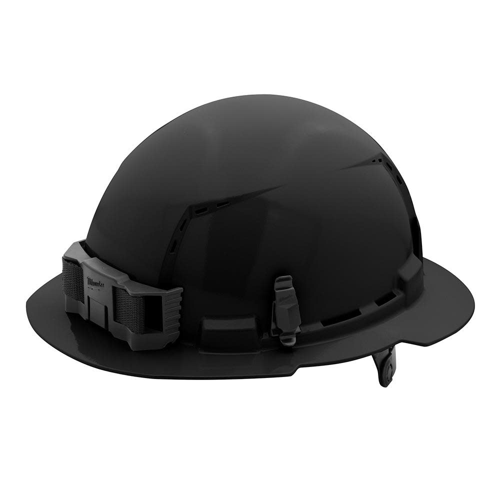 Milwaukee Black Full Brim Vented Hard Hat with 6pt Ratcheting Suspension Type 1 Class C - Flockneti