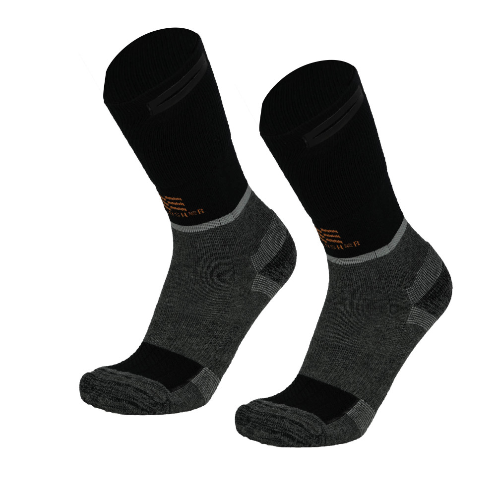Mobile Warming Merino Heated Socks Unisex 3.7V Dark Gray Small - Flockneti