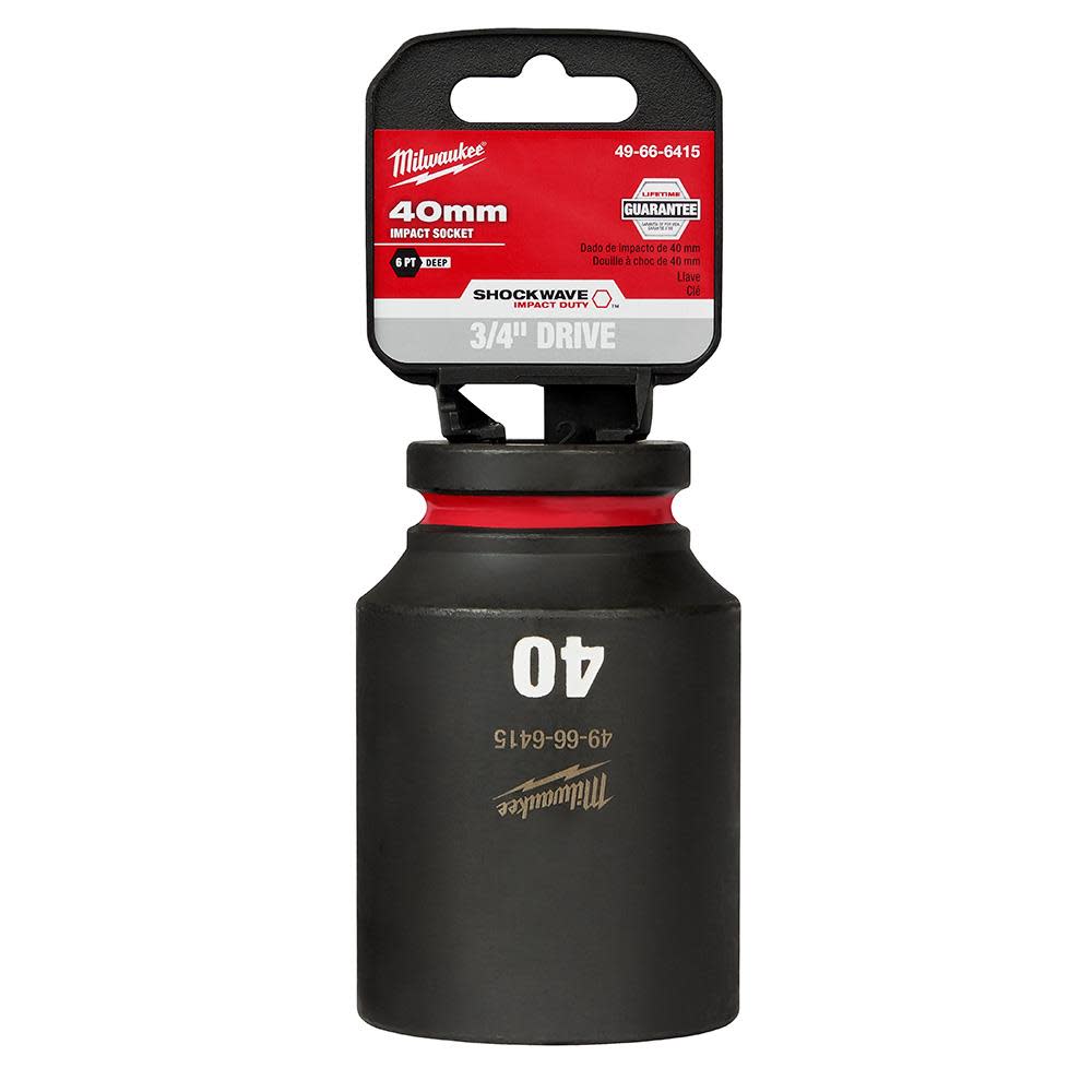 Milwaukee SHOCKWAVE Impact Duty Socket 3/4″ Drive 40MM Deep 6 Point - Flockneti