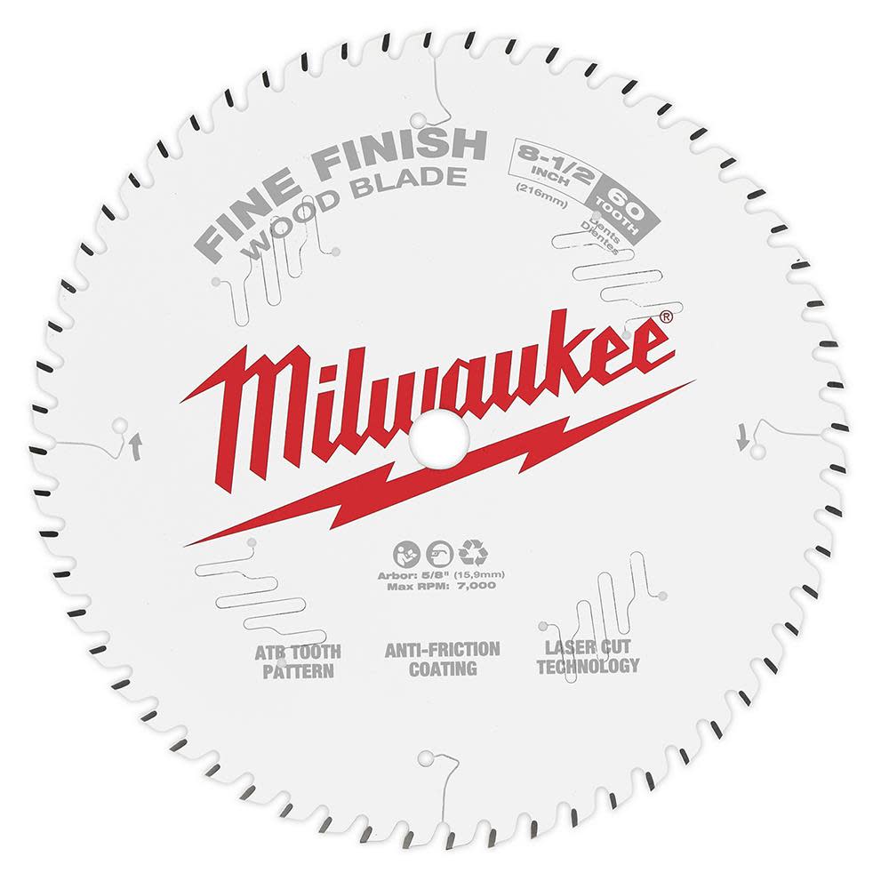 Milwaukee 8-1/2 in. 60T Fine Finish Circular Saw Blade - Flockneti