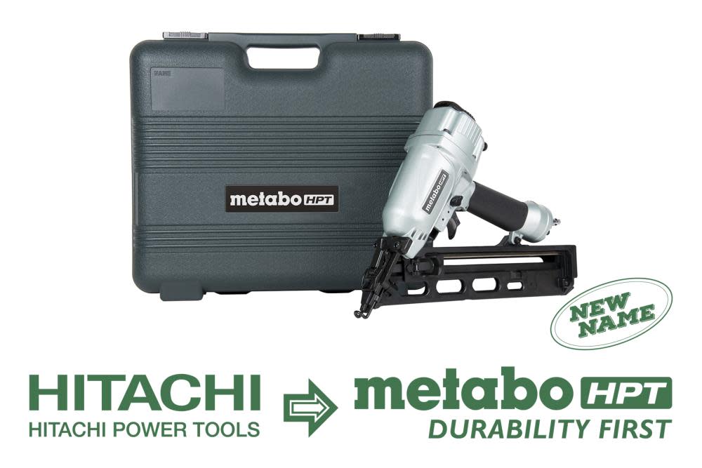Metabo HPT 2-1/2 In. 15-Gauge Angled Finish Nailer with Air Duster - Flockneti