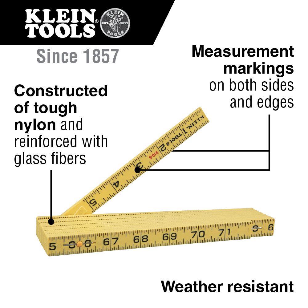 Klein Tools Fiberglass Folding Rule Inner Read - Flockneti