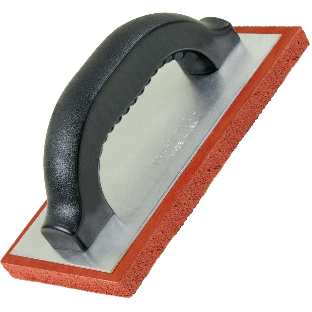 Kraft Tool Co 8 In. x 4 In. x 5/8 In. Fine Cell Rubber Float with Plastic Handle - Flockneti
