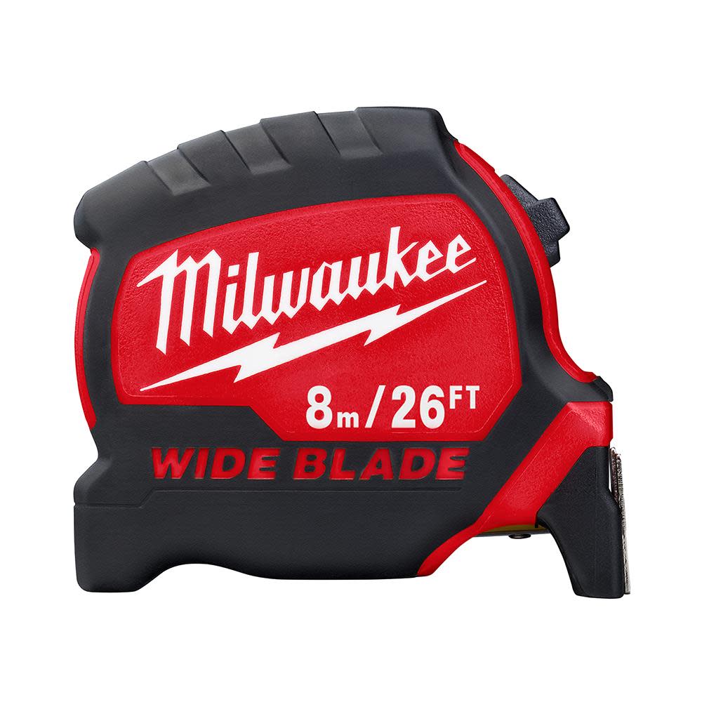 Milwaukee 8M/26Ft Wide Blade Tape Measure - Flockneti