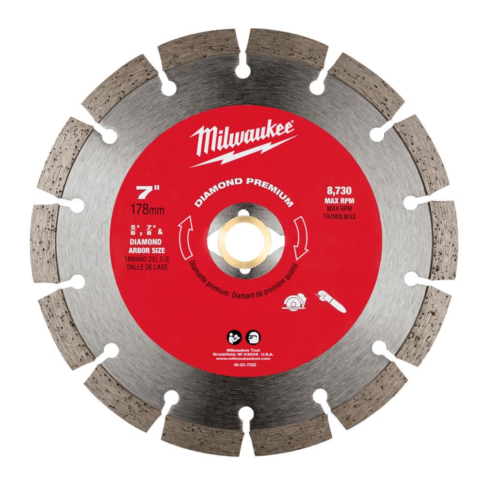 Milwaukee 7 in. Diamond Premium Segmented - Flockneti